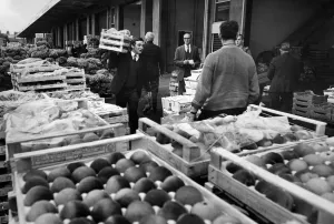 00879 Prints: Wholesale Fruit Market Print, Liverpool 1970
