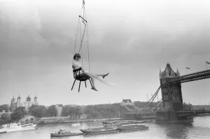 Tower Of London Prints: Vicki Morgan in 40ft Office Chair Print