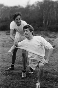 Michael Crawford training with Gordon Pirie, 1969 Print