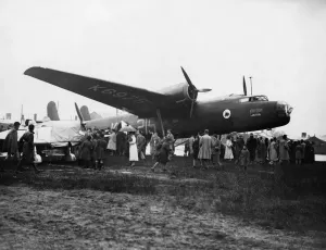 Prints of A Handley Page H.P.54 Harrow heavy bomber of 215 Squadron seen here during a RAF at home day at RAF Driffield. Circa 1937 Aviation Prints: RAF Driffield Print - Handley Page H.P.54 Harrow Bomber