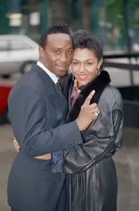 Nigel Benn with Caroline Jackson, October 1991 Print