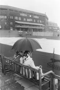 Wet Weather Stops Play at Wimbledon Print, 24th June 1983