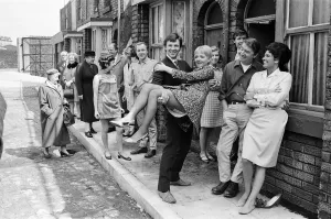 Prints of A new street setting for Coronation Street'. Granada TV have built an outdoor set for shooting some of the scenes 1100to1199 Prints: Memory Lane Print: Coronation Street Outdoor Set, May 1968