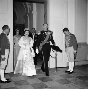 Queen Elizabeth II and Prince Philip Visit Denmark Print 1957