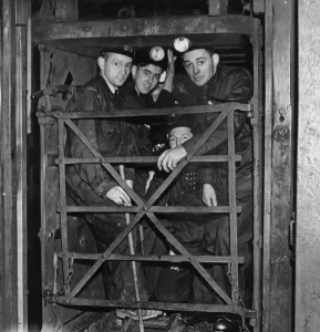Bevin Boys Descend Moirrison Pit, 19th January 1944 Print