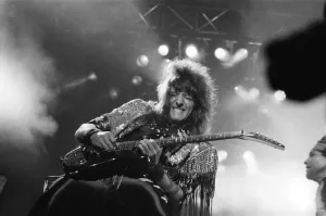 Prints of Bon Jovi performing at Monsters of Rock, Castle Donington. Pictured, Richie Sambora. 22nd August 1987 Leicestershire Prints: Bon Jovi at Monsters of Rock Print - 22nd August 1987