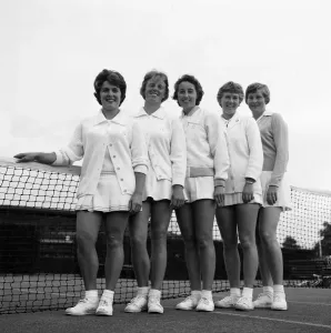 Wightman Cup Tennis Girls Training Print 1962
