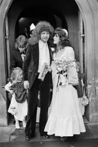 Print of Jeff Lynne on his wedding day, 11th April 1972