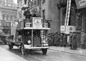 Print of a 1942 procession in Newport, Wales