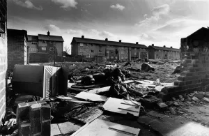 The scene of depravation at Moss Croft estate in Huyton, Merseyside Print