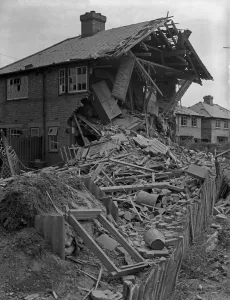 Battle Of Britain Prints: Print of a bombed house in Birches Green, Birmingham