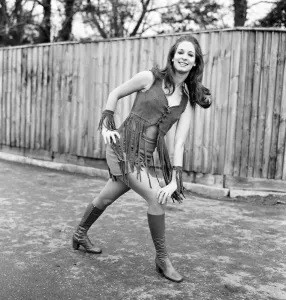 Black and white photograph print of Dee Dee Wilde