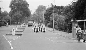 Prints of Police MotorCycle Riders, Cambridge, 3rd July 1972 Cambridge Prints: Police Motorcycle Riders Print, Cambridge 1972
