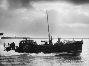 Print of the Sir William Hillary lifeboat in full speed trials