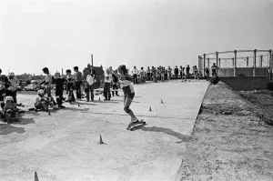 Cambridge Skatepark Slalom Demonstration Print, circa August 1978