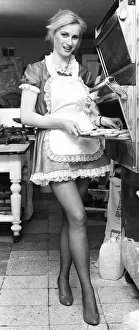 Model Janet Slaven seen here helping putting her mince pies into the oven December 1982 Model Janet Slaven seen here helping putting her mince pies into the oven December 1982