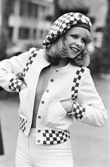Model Jo Howard pictured wearing Oxford bags and battle blouse - Ready To Wear fashions Model Jo Howard pictured wearing Oxford bags and battle blouse - Ready To Wear fashions