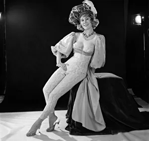Model Rita Royce seen here modelling trouser suit with matching hat. 1960 E433-002 Model Rita Royce seen here modelling trouser suit with matching hat. 1960 E433-002