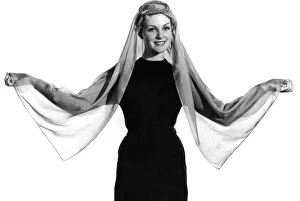 Model Roma Reeves seen here wearing a headscarf. December 1959 P006968 Model Roma Reeves seen here wearing a headscarf. December 1959 P006968
