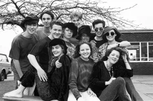 Model students... organiser Rachel Cope (seated, centre Model students... organiser Rachel Cope (seated, centre