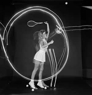 Model wearing tennis fashion clothing. 26th May 1987 Model wearing tennis fashion clothing. 26th May 1987