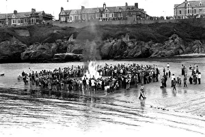 Models of Viking longships are burnt on the beach at Cullercoats Bay in July 1980 Models of Viking longships are burnt on the beach at Cullercoats Bay in July 1980