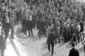 Mods are arrested after clashing with Rockers on Brighton Beach. 19th April 1965 Mods are arrested after clashing with Rockers on Brighton Beach. 19th April 1965
