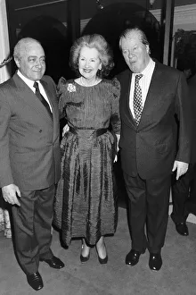 Mohamed Al Fayed with Earl Spencer and Countess Spencer 13th March 1990 Mohamed Al Fayed with Earl Spencer and Countess Spencer 13th March 1990