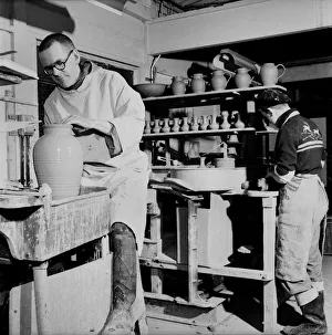 Monks making coronation mugs for her Majesty the Queen. November 1952 C5821-002 Monks making coronation mugs for her Majesty the Queen. November 1952 C5821-002