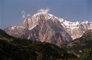 Monte Bianco from the Italian side of the Mont Blanc Tunnel on the France Italy Border in Monte Bianco from the Italian side of the Mont Blanc Tunnel on the France Italy Border in