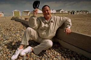 Moore Brian Hill Falty Towers Actor on the beach near his Sussex home Moore Brian Hill Falty Towers Actor on the beach near his Sussex home