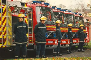 The Morpeth Fire Brigade takes delivery of a fleet of new fire engines - left to right The Morpeth Fire Brigade takes delivery of a fleet of new fire engines - left to right