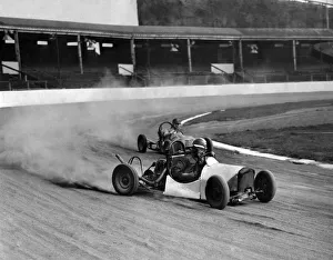 Motor racing: Albert Brown (foreground) and Bob Parker at practice at Belle Vue in 1/2 Motor racing: Albert Brown (foreground) and Bob Parker at practice at Belle Vue in 1/2