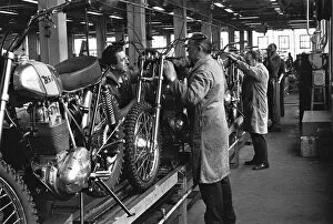 Images Dated 15th March 1973: Motorcycle production line at the BSA Factory, Small Heath, Birmingham. 15th March 1973