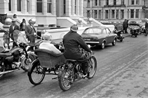 Images Dated 8th June 1971: Motorsport: Action: I. O. M. TT Racing: Vintage Bikes and 3 Wheeler Cars on Display