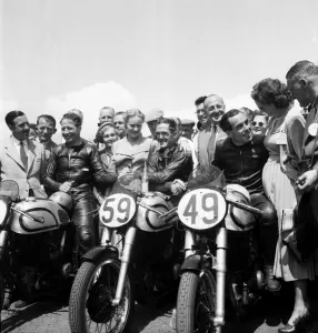Motorsport. Isle of Man TT Races 1953 Ray Aman(59) and K Kavanagh(49) Motorsport. Isle of Man TT Races 1953 Ray Aman(59) and K Kavanagh(49)