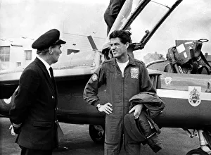 Mr Bill Adams, duty officer at Newcastle Airport, greats Squadron Leader Dennis Hazell Mr Bill Adams, duty officer at Newcastle Airport, greats Squadron Leader Dennis Hazell