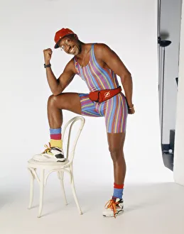 Mr Motivator Derek Evans posing for cameras. Cica 1993 Mr Motivator Derek Evans posing for cameras. Cica 1993