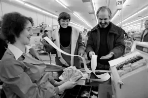 Mr. and Mrs. Dallas. Buy a year provisions. Shopping/Unusual. February 1975 75-00679-004 Mr. and Mrs. Dallas. Buy a year provisions. Shopping/Unusual. February 1975 75-00679-004