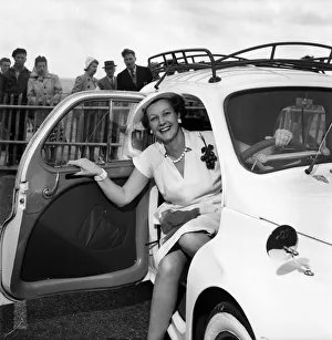 Mrs. Gordan Offord poses in a car during the Brighton beauty contest Mrs. Gordan Offord poses in a car during the Brighton beauty contest