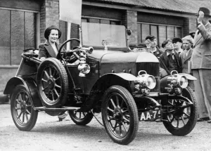 Mrs Kay Petre, the famous Brooklands driver seen here behind the wheel of a 1913 Morris Mrs Kay Petre, the famous Brooklands driver seen here behind the wheel of a 1913 Morris