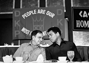 Muhammad Ali seen here at a press conference at his training camp as he prepares for his Muhammad Ali seen here at a press conference at his training camp as he prepares for his