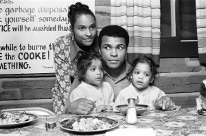 Muhammad Ali with wife Belinda Boyd and twin daughters Jamillah Muhammad Ali with wife Belinda Boyd and twin daughters Jamillah