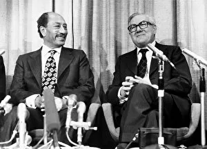 Images Dated 22nd September 1978: Muhammed Anwar el Sadat President of Egypt 1978 with British Prime Minister James