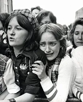 Music - Pop - Bay City Rollers - Tearful Bay City Roller fans pictured outside Music - Pop - Bay City Rollers - Tearful Bay City Roller fans pictured outside