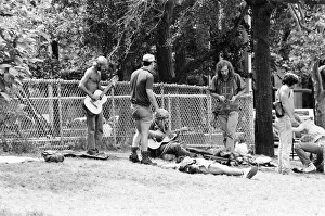 Musicians jamming in the park, New York, USA, June 1984 Musicians jamming in the park, New York, USA, June 1984
