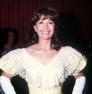 Nanette Newman at premiere International Velvet lace trimmed dress MSI Nanette Newman at premiere International Velvet lace trimmed dress MSI