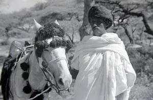 Native chief Hargeisha of Somaliland with his horse Circa 1935 Animals Native chief Hargeisha of Somaliland with his horse Circa 1935 Animals