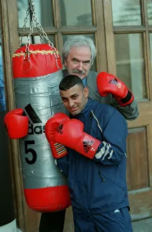 Nazeem Hamed Boxing January 1999 With sports presenter Des Lynam at the launch of Nazeem Hamed Boxing January 1999 With sports presenter Des Lynam at the launch of