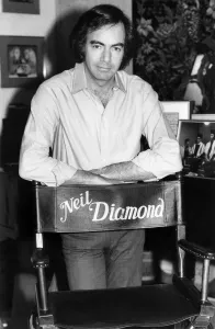 Neil Diamond pictured at his office in Hollywood with his film chair Neil Diamond pictured at his office in Hollywood with his film chair
